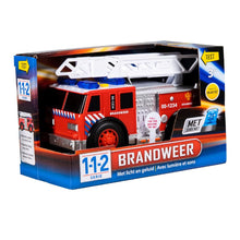 Charger l'image dans la galerie, 112 Camion de pompiers avec son et lumière 18 x 8 x 10,5 cm - petite voiture - véhicules de secours