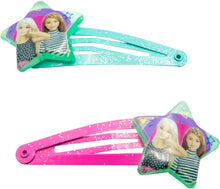 Charger l'image dans la galerie, Barbie jewelry box with accessories: brush, 2 hair clips, ring, bracelet, hair band - 18x11.5x7 cm