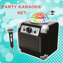 Charger l'image dans la galerie, DEQUBE- Système de karaoké sans fil avec connexion d'appareil Bluetooth boule lumineuse Disco intégrée