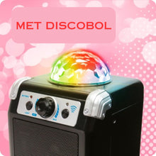 Charger l'image dans la galerie, DEQUBE- Système de karaoké sans fil avec connexion d'appareil Bluetooth boule lumineuse Disco intégrée