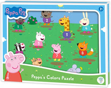 Charger l'image dans la galerie, Puzzle en bois Peppa Pig 10 pièces - Puzzle de formes avec couleurs -