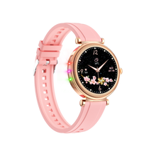 Charger l'image dans la galerie, Montre connectée - Edition Platine- Couvercle en verre trempé 2.5D Coque en alliage de zinc + Bracelet en silicone couleur Rose