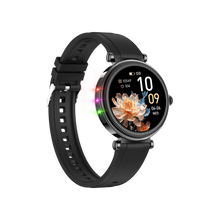 Charger l'image dans la galerie, Montre connectée - Edition Platine- Couvercle en verre trempé 2.5D Coque en alliage de zinc + Bracelet en silicone couleur Noir