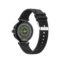 Charger l'image dans la galerie, Montre connectée - Edition Platine- Couvercle en verre trempé 2.5D Coque en alliage de zinc + Bracelet en silicone couleur Noir