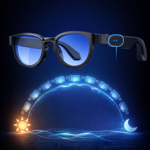 Charger l'image dans la galerie, Lunettes intelligentes multifonctions NASA édition FUTURA Caméra,prise de photos, enregistrement vidéo et audio, appels Bluetooth, lecture de musique, assistant vocal, transmission sans fil Wi-Fi, Monture Mat Noir Verres Bleu Modèle Unisex design
