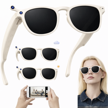 Charger l'image dans la galerie, Lunettes intelligentes multifonctions NASA édition FUTURA Caméra ,prise de photos, enregistrement vidéo et audio, appels Bluetooth, lecture de musique, assistant vocal, transmission sans fil Wi-Fi,Monture Mat Blanc Verres Graphite Modèle Unisex design