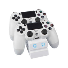 Charger l'image dans la galerie, Manette de jeu pour PS4 sans fil avec batterie rechargeable 1000mAh intégrée, gyroscope et haut-parleur - couleur blanc