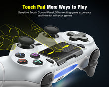 Charger l'image dans la galerie, Manette de jeu pour PS4 sans fil avec batterie rechargeable 1000mAh intégrée, gyroscope et haut-parleur - couleur blanc