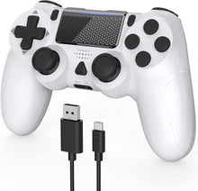 Charger l'image dans la galerie, Manette de jeu pour PS4 sans fil avec batterie rechargeable 1000mAh intégrée, gyroscope et haut-parleur - couleur blanc