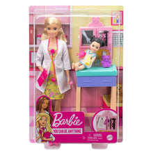 Charger l&#39;image dans la galerie, Coffret Métier Barbie Docteure Avec Poupées Barbie Et Patiente, Et Accessoires Médicaux
