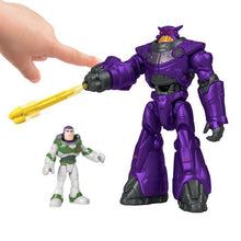 Charger l&#39;image dans la galerie, Imaginext Coffret de figurines articulées Buzz l’Éclair (7,5 cm) et Mega Zurg (18 cm), avec lanceur de projectiles
