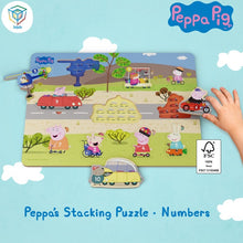 Charger l&#39;image dans la galerie, Puzzle en bois Peppa Pig 10 pièces - Puzzle de formes avec chiffres
