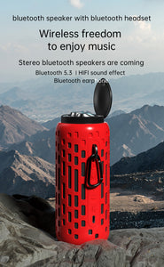 Enceinte Bluetooth 2en1 TWS 15W lumineuse - Inclus écouteurs sans fils Edition MixParty- Rouge