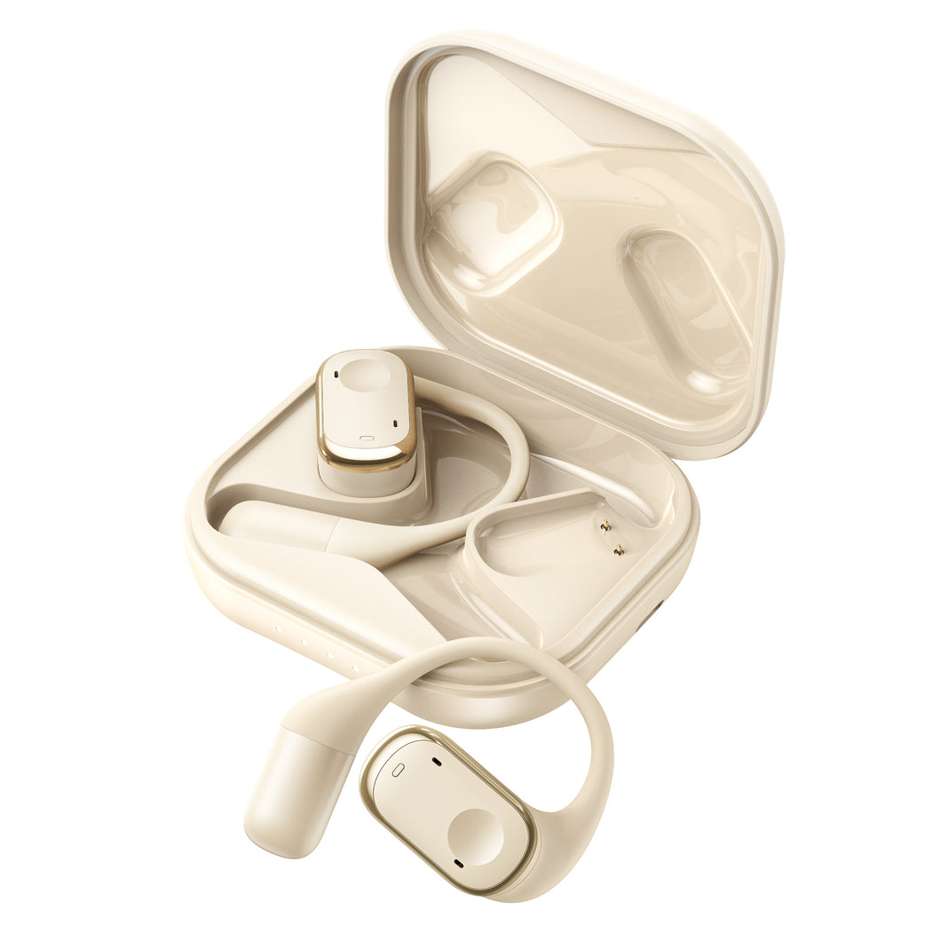 Ecouteurs sans fil Bluetooth 5.3 - Sport édtion DYNAMIC  avec Écran à LED  couleur Or Beige