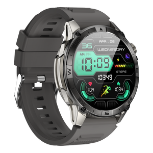 Montre connectée AMOLED  NASA GPS edition Ultra Pro écran couleur haute définition de 1,43 pouce - (avec bracelet silicone) coleur Gris