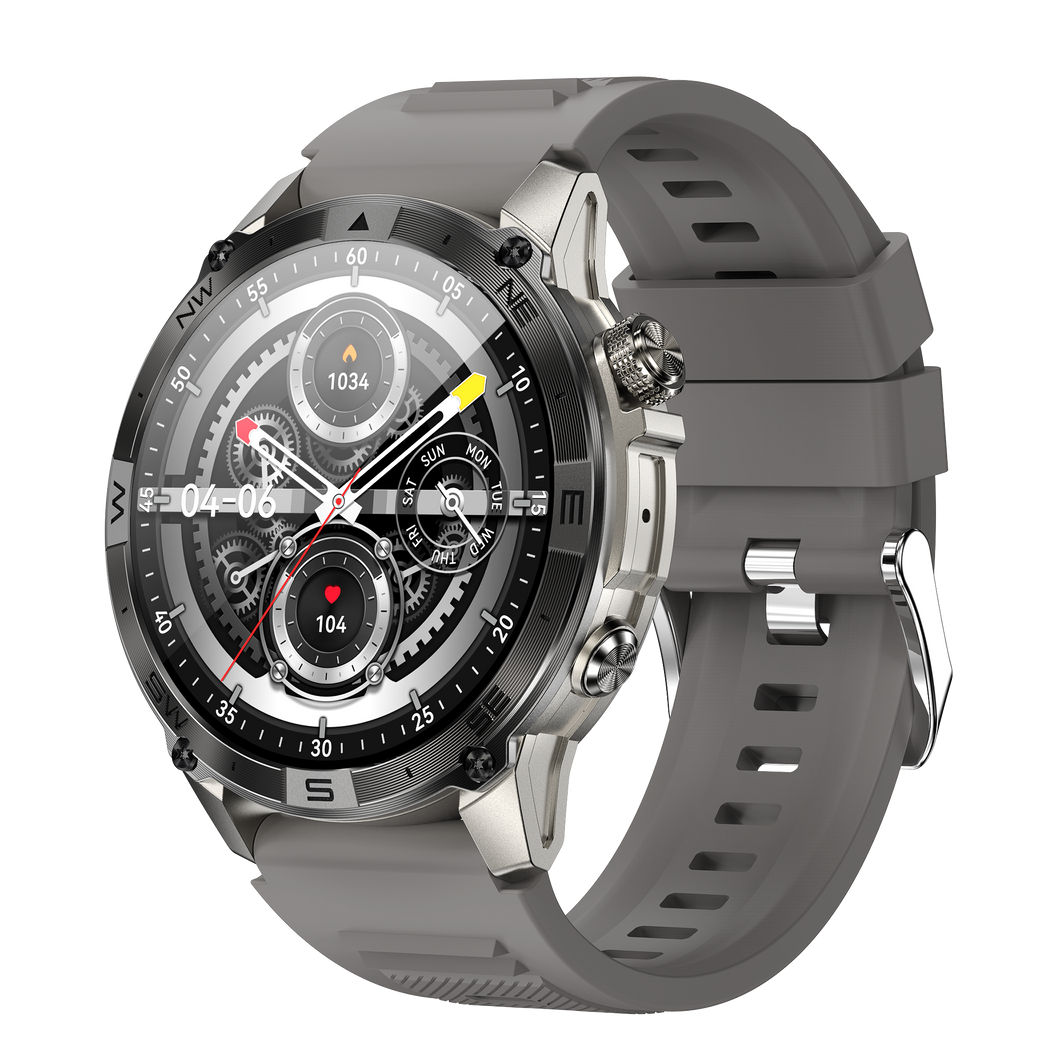 Montre connectée AMOLED  NASA GPS edition Ultra Pro écran couleur haute définition de 1,43 pouce - (avec bracelet silicone) coleur Gris