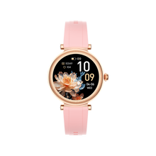 Charger l&#39;image dans la galerie, Montre connectée  - Edition Platine- Couvercle en verre trempé 2.5D  Coque en alliage de zinc + Bracelet en silicone couleur Rose
