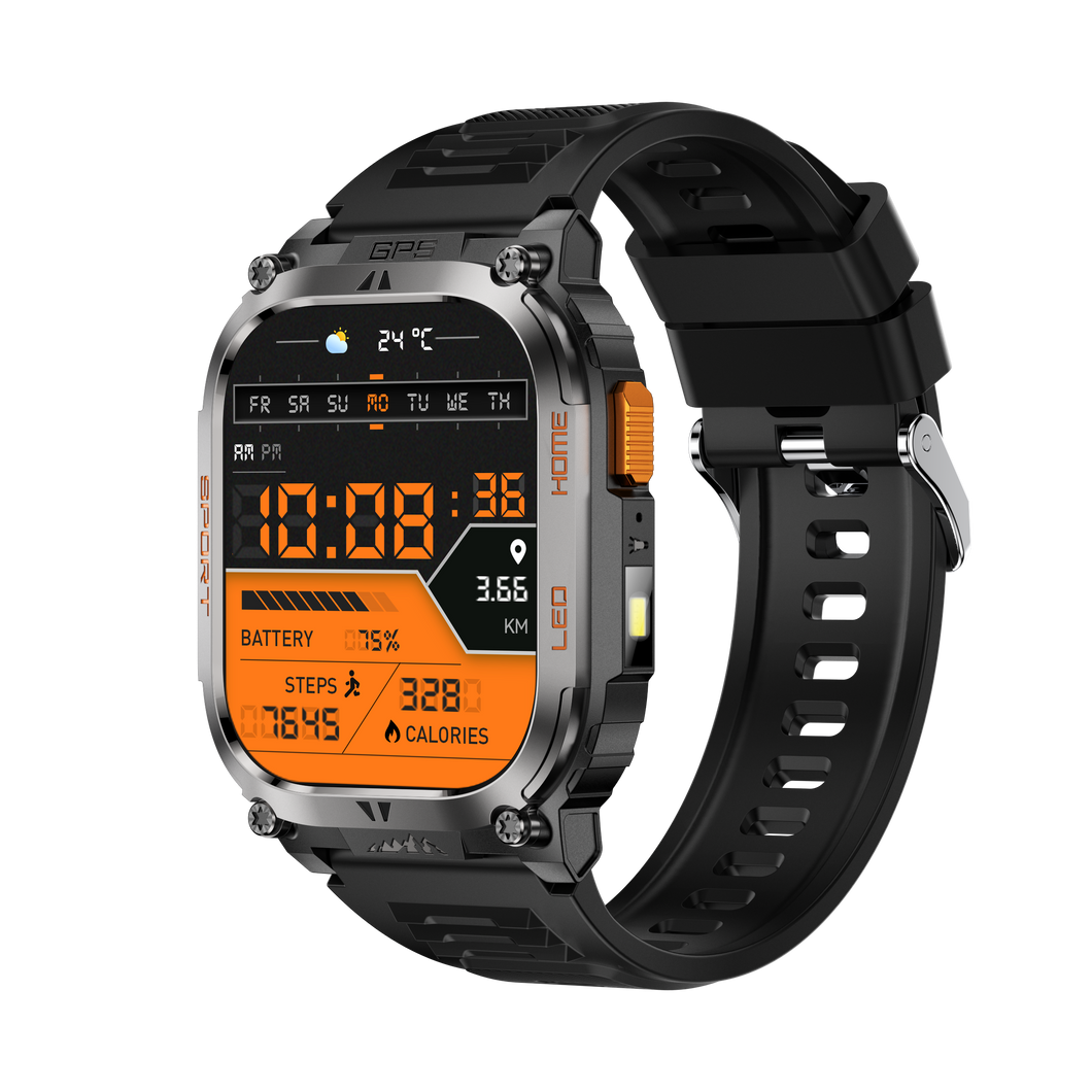 Montre connectée AMOLED  NASA GPS edition Daytona  . écran couleur haute définition de 2,01 pouces 240 x 296 pixels-  avec bracelet silicone