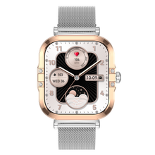 Charger l'image dans la galerie, Montre connectée AMOLED- Edition Véga  (avec bracelet milanais) couleur Argent
