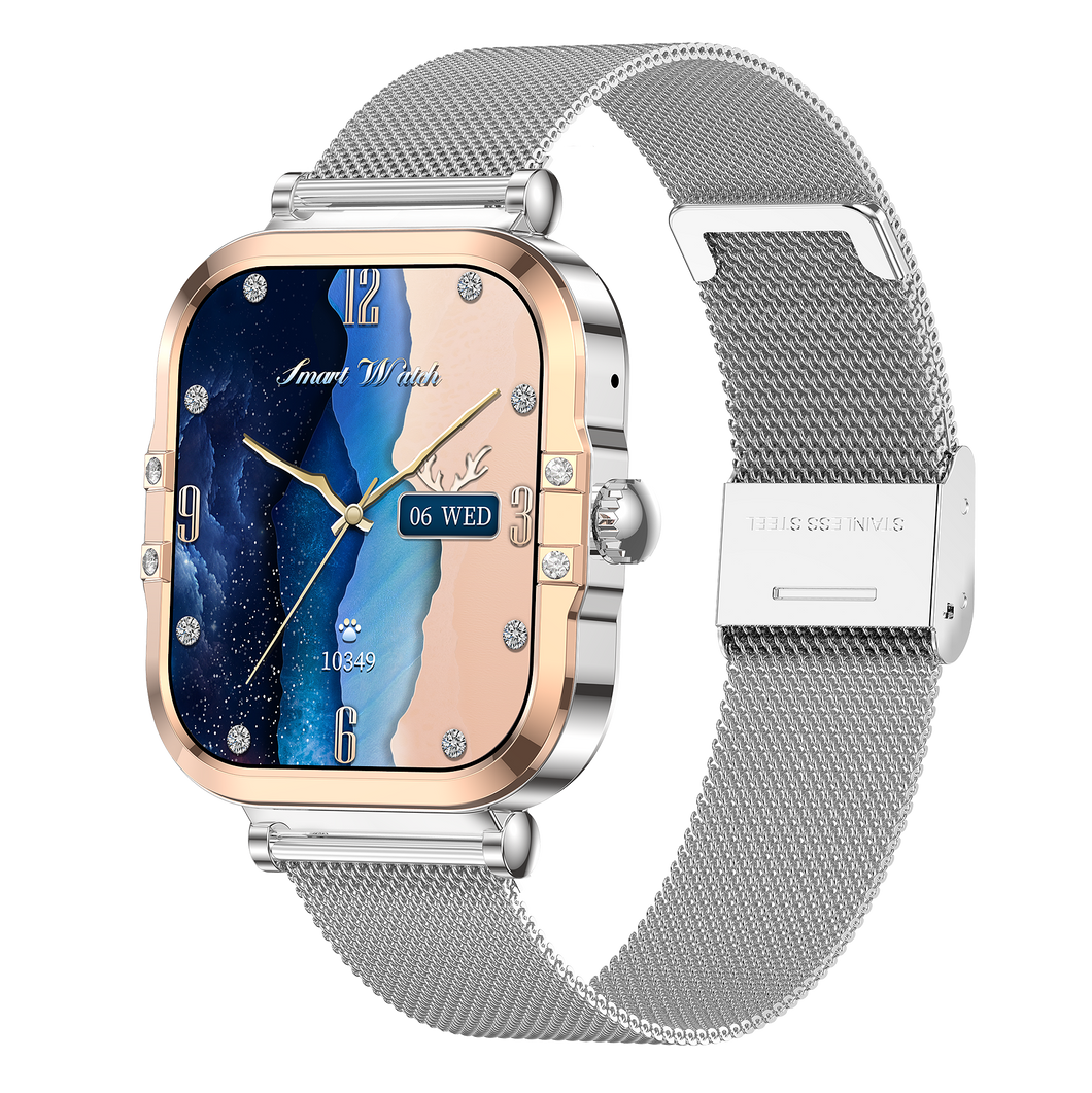 Montre connectée AMOLED- Edition Véga  (avec bracelet milanais) couleur Argent