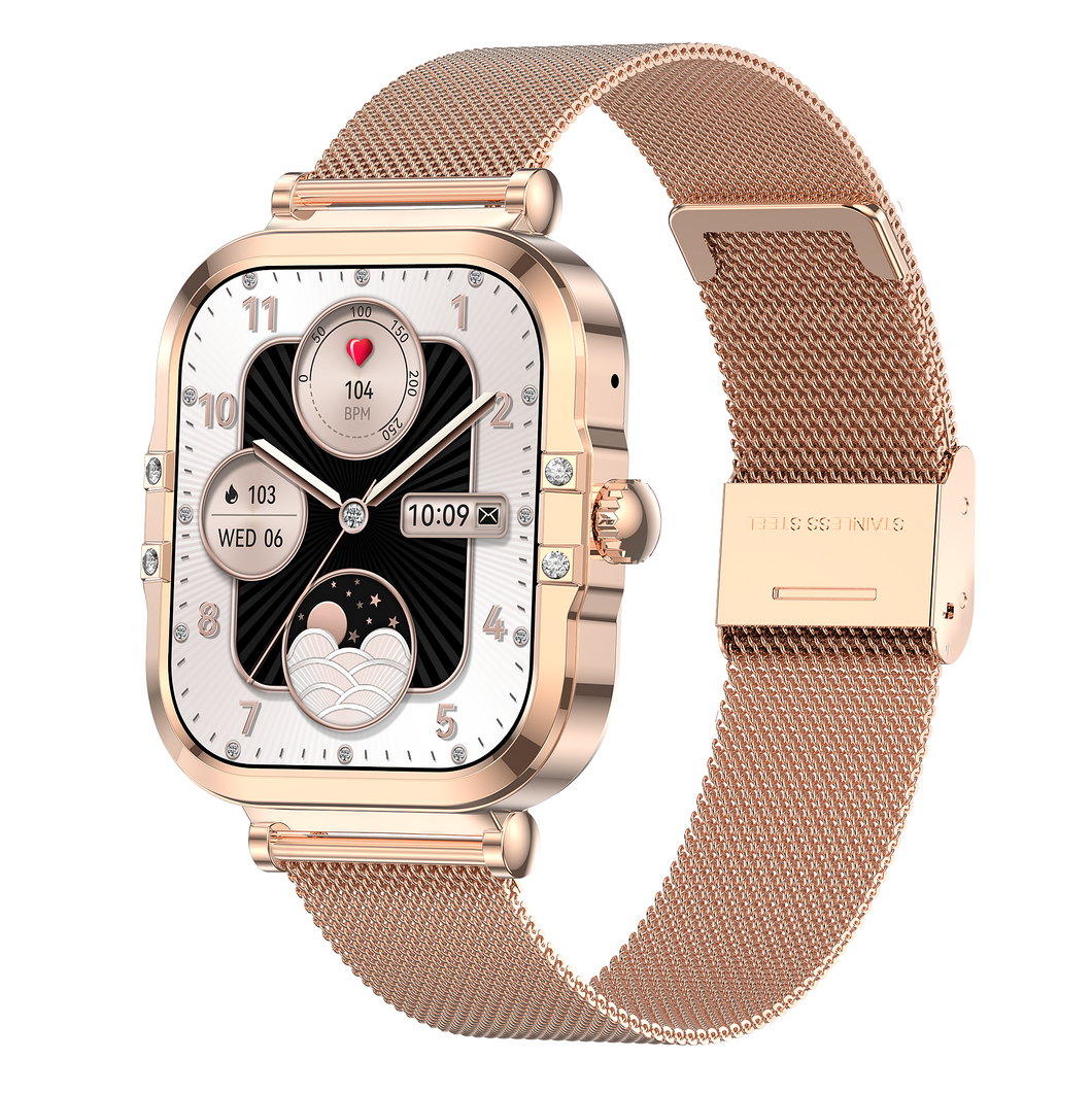 Montre connectée AMOLED- Edition Véga  (avec bracelet milanais) couleur Or