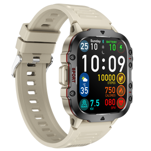 Montre connectée NASA SPORT  Grand écran  résolution haute définition   bracelet en silicone     couleur Beige