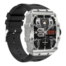 Charger l&#39;image dans la galerie, Montre connectée  NASA AMOLED    IP67  Grand écran  résolution haute définition   bracelet en silicone couleur Noir cadran Argent
