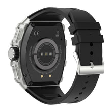 Charger l&#39;image dans la galerie, Montre connectée  NASA AMOLED    IP67  Grand écran  résolution haute définition   bracelet en silicone couleur Noir cadran Argent
