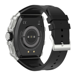 Montre connectée  NASA AMOLED    IP67  Grand écran  résolution haute définition   bracelet en silicone couleur Noir cadran Argent