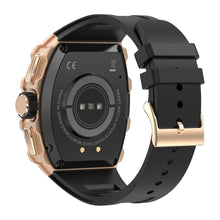 Charger l&#39;image dans la galerie, Montre connectée  NASA AMOLED    IP67  Grand écran  résolution haute définition   bracelet en silicone couleur Noir cadran Or
