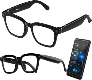 "Lunettes intelligentes multifonctions NASA  édition . GRAVITY transmission Wi-Fi, Bluetooth  Microphone Et Haut-Parleur Intégré Monture Mat Noir  Verres  Incolore Modèle  Unisex design"
