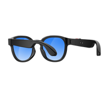 Charger l'image dans la galerie, Lunettes intelligentes multifonctions NASA  édition FUTURA Caméra,prise de photos, enregistrement vidéo et audio, appels Bluetooth, lecture de musique, assistant vocal, transmission sans fil Wi-Fi,  Monture Mat Noir  Verres Bleu Modèle  Unisex design
