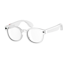 Charger l'image dans la galerie, Lunettes intelligentes multifonctions NASA  édition FUTURA Caméra ,prise de photos, enregistrement vidéo et audio, appels Bluetooth, lecture de musique, assistant vocal, transmission sans fil Wi-Fi,  Monture Mat Blanc Verres Incolore Modèle  Unisex design
