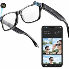 Charger l'image dans la galerie, Lunettes intelligentes multifonctions NASA  édition FUTURA Caméra,prise de photos, enregistrement vidéo et audio, appels Bluetooth, lecture de musique, assistant vocal, transmission sans fil Wi-Fi, Monture Mat Noir Verres  Incolore Modèle  Unisex design
