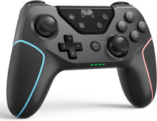 Charger l&#39;image dans la galerie, Manette  de jeu Sans Fil pour Switch/Switch Lite/Switch Oled, Prend en Charge NFC, Contrôleur Gamepad avec Double Vibration/Fonction de Réveil/Gyroscope à 6 Axes/Turbo Adjustable couleur Noir
