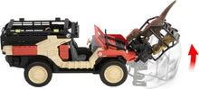 Charger l'image dans la galerie, MATTEL Matchbox Jurassic World Véhicule télécommandé Dino Hunter, Voiture à batterie avec télécommande et figurine de dinosaure 46 cm
